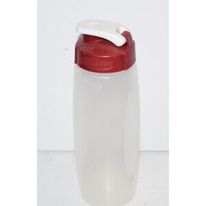 Rubbermaid Water Bottle Drink Container 20 oz Flip Top 7F74 maroon red White
